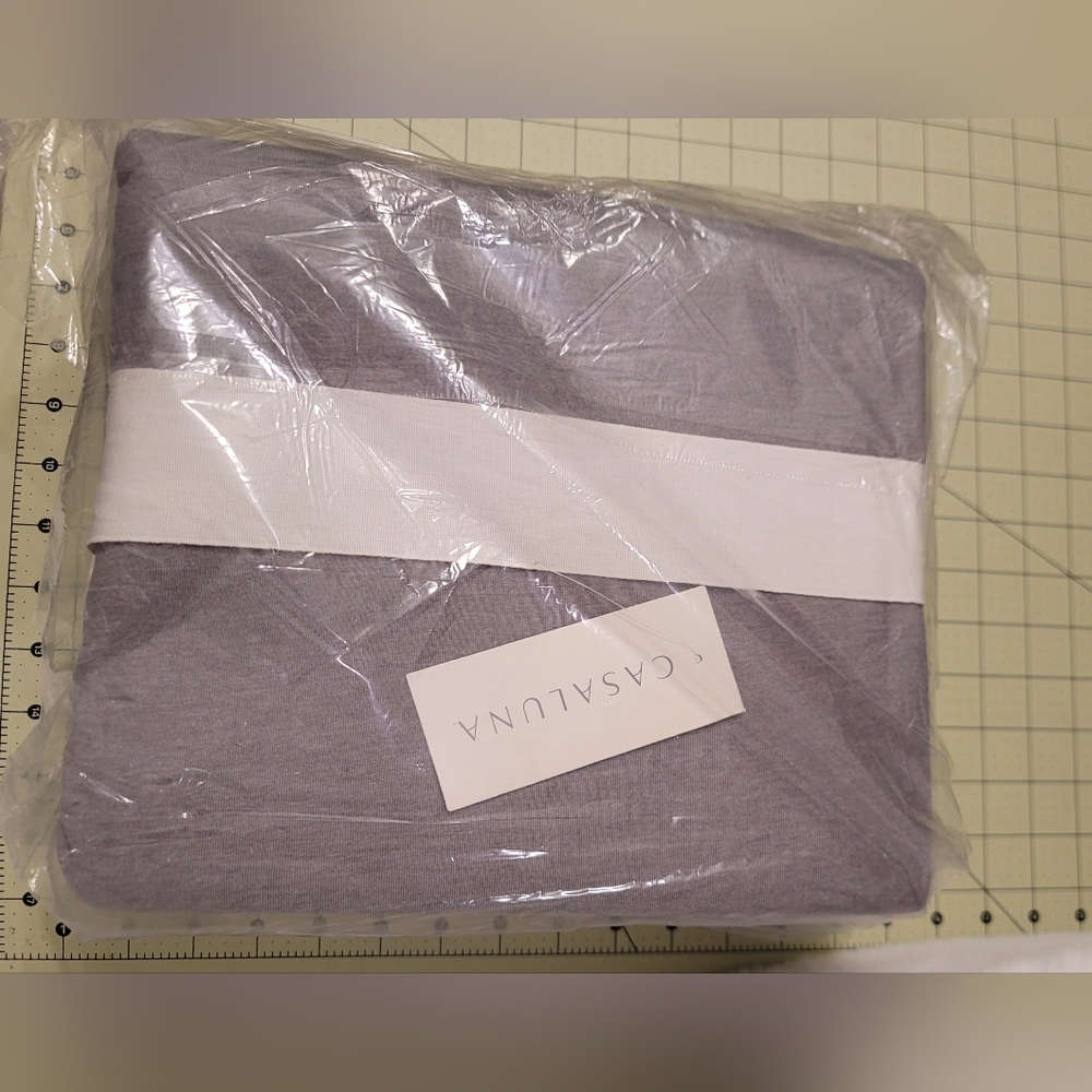 New Casaluna Full Queen Heavyweight Linen Blend Duvet Cover & Sham Set Gray $119 - Picture 7 of 8